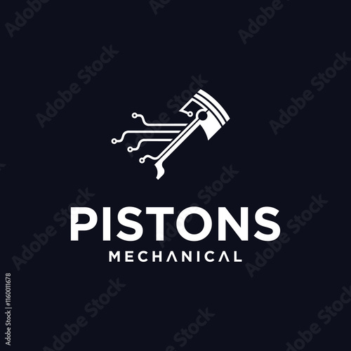 Piston technology logo, piston technology logo symbol, piston engine maintenance, piston spare parts