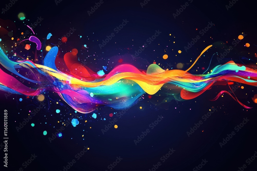 Abstract colorful wave flowing on dark background. (1) Abstract colorful wave flowing on dark background. (1)