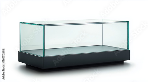 Elegant Glass Showcase with White Backdrop and Black Base Plate