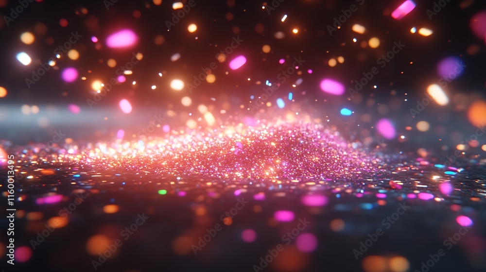 Fototapeta premium Glittering Lights Sparkle and Shimmer in the Dark