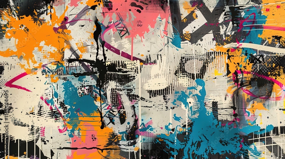 Obraz premium Urban Graffiti pattern wallpaper