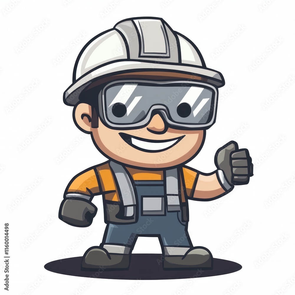 Cheerful Construction Worker Cartoon Mascot Cheerful Construction Worker Cartoon Mascot