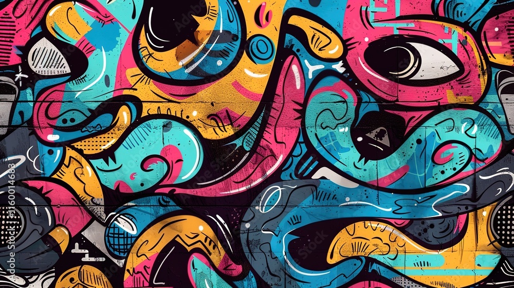 Obraz premium Urban Graffiti pattern wallpaper