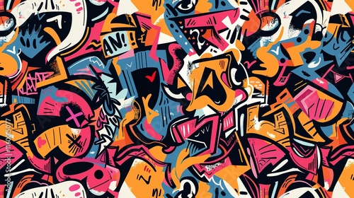 Wallpaper Mural Urban graffiti pattern wallpaper Torontodigital.ca