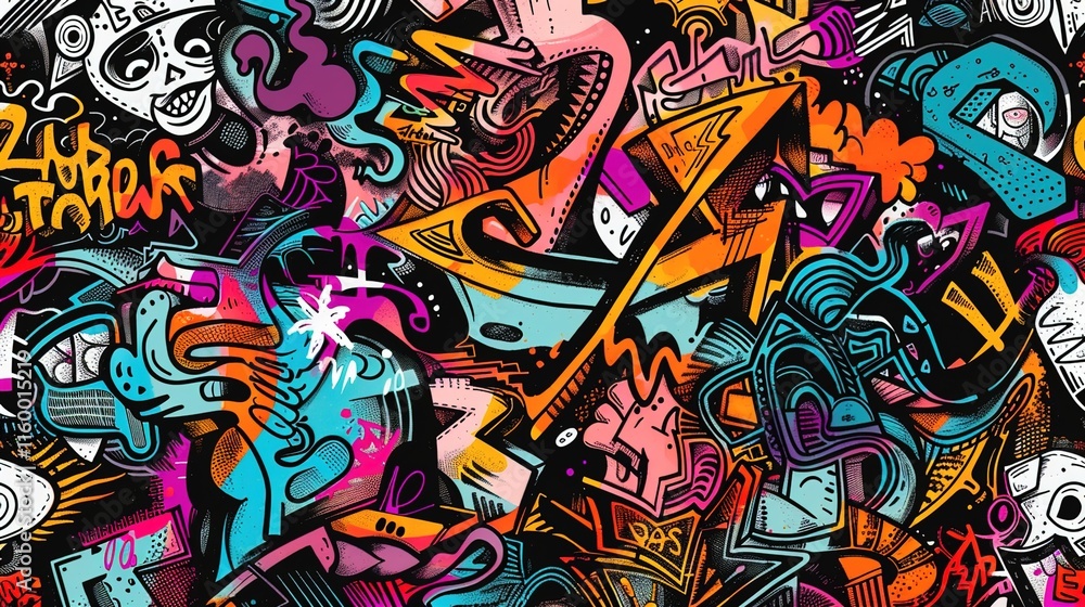Urban graffiti pattern wallpaper Urban graffiti pattern wallpaper