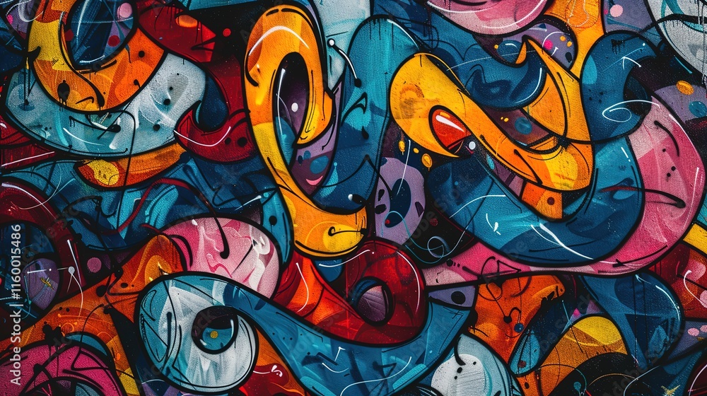 Obraz premium Urban graffiti pattern wallpaper