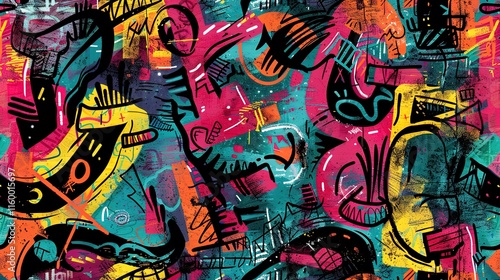 Wallpaper Mural Urban graffiti pattern wallpaper Torontodigital.ca