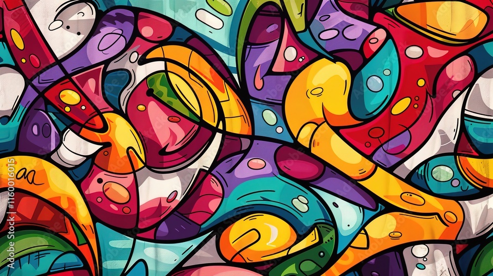 Obraz premium Urban graffiti pattern wallpaper