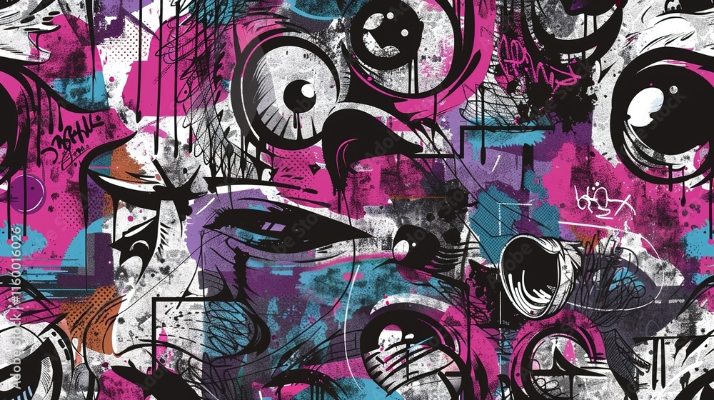 Urban graffiti pattern wallpaper Urban graffiti pattern wallpaper