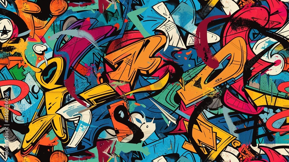 Obraz premium Urban graffiti pattern wallpaper