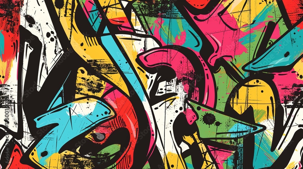 Obraz premium Urban graffiti pattern wallpaper