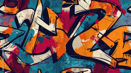 Wallpaper Mural Urban graffiti pattern wallpaper Torontodigital.ca