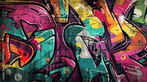 Wallpaper Mural Urban graffiti pattern wallpaper Torontodigital.ca
