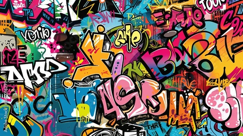 Wallpaper Mural Urban graffiti pattern wallpaper Torontodigital.ca