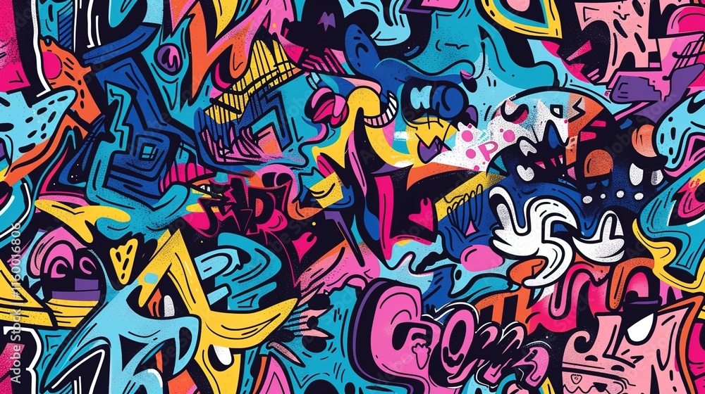 Obraz premium Urban Graffiti pattern wallpaper