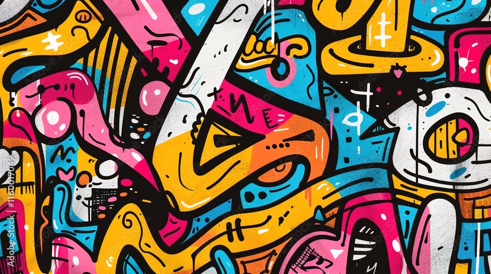 Obraz premium Urban Graffiti pattern wallpaper