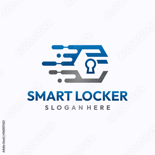 Smart locker logo design template. Safe storage technology concept. Creative vector symbol.