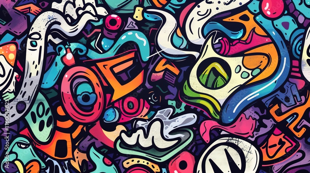 Obraz premium Urban Graffiti pattern wallpaper