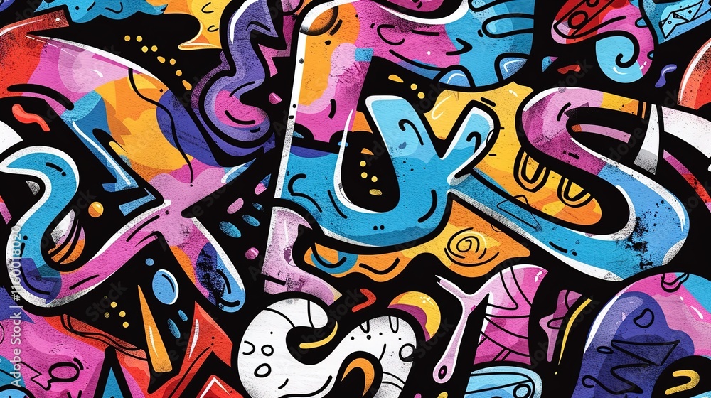 Obraz premium Urban Graffiti pattern wallpaper