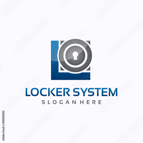 Letter L for locker system logo design template. Safe storage service concept. Creative vector symbol.