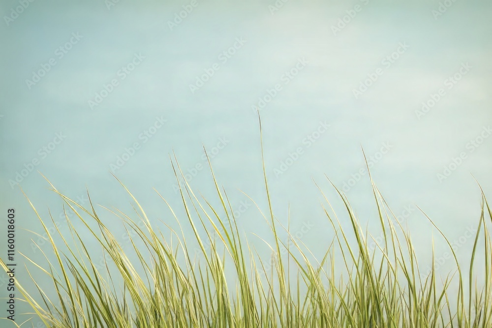 Delicate Grass in a Pastel Sky: A Tranquil Nature Scene Delicate Grass in a Pastel Sky: A Tranquil Nature Scene