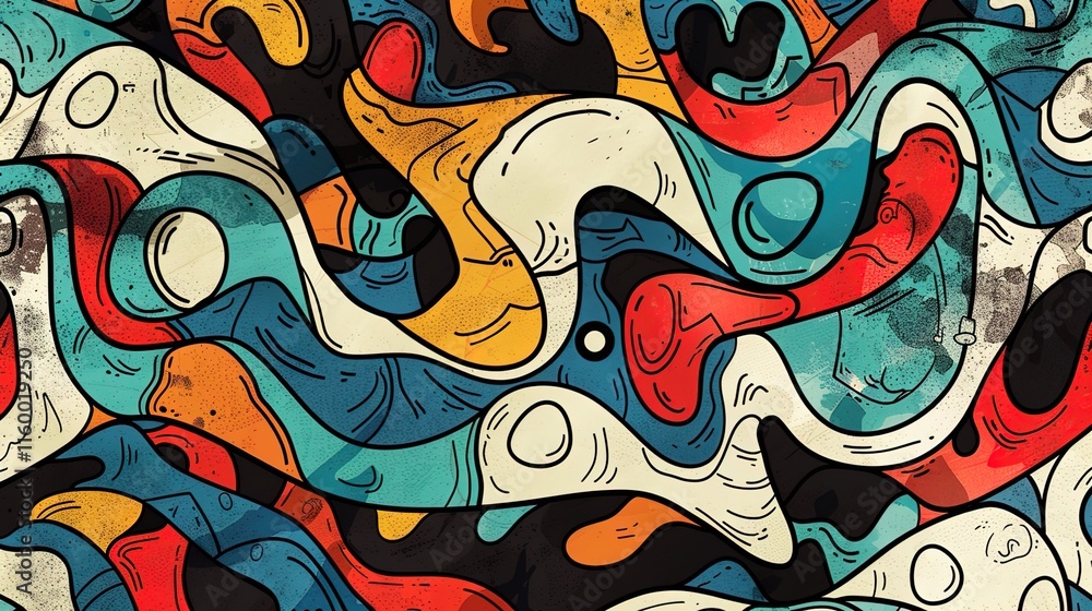 Obraz premium Urban Graffiti pattern wallpaper