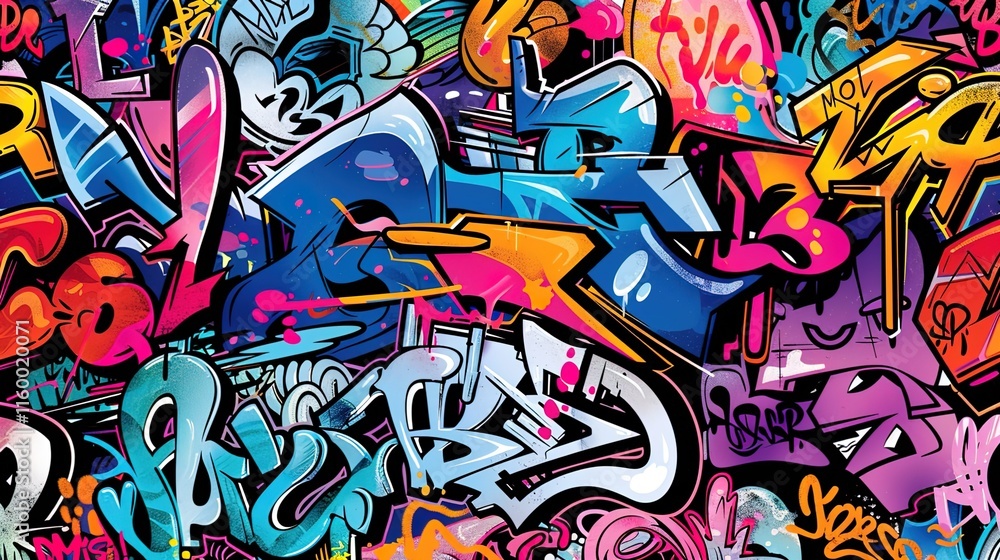 Obraz premium Urban Graffiti pattern wallpaper