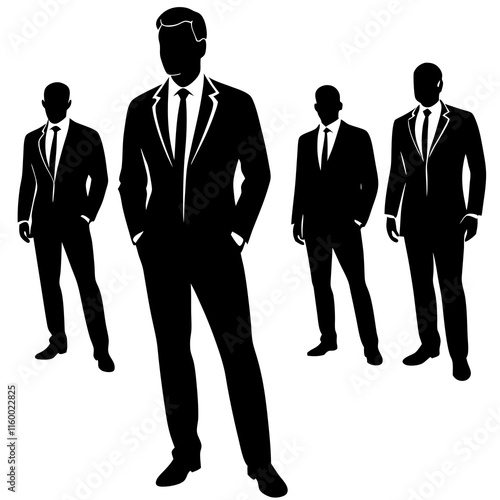 Different Poses of Businessman in Formal Suits for Branding and Illustrations