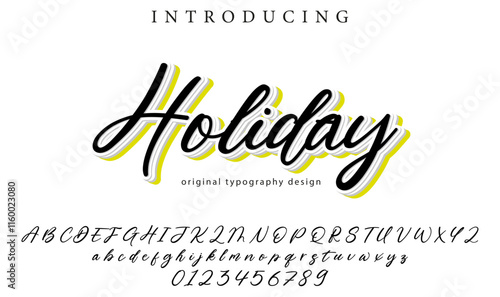 Holiday Font Stylish brush painted an uppercase vector letters, alphabet, typeface