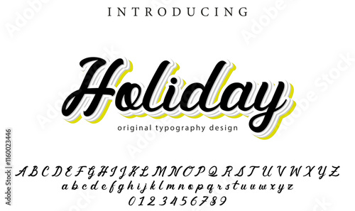 Holiday Font Stylish brush painted an uppercase vector letters, alphabet, typeface
