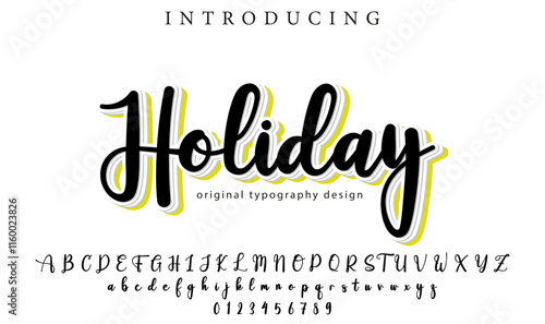 Holiday Font Stylish brush painted an uppercase vector letters, alphabet, typeface