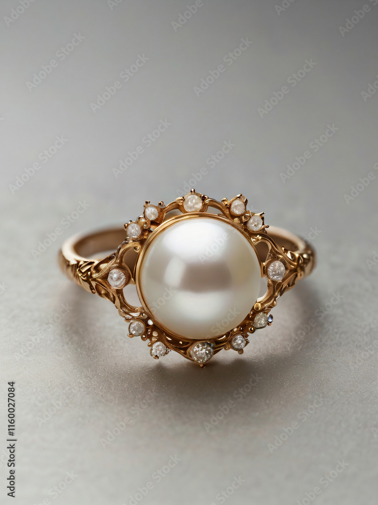 This ring is a symbol of elegance with its white pearl. This ring is a symbol of elegance with its white pearl.