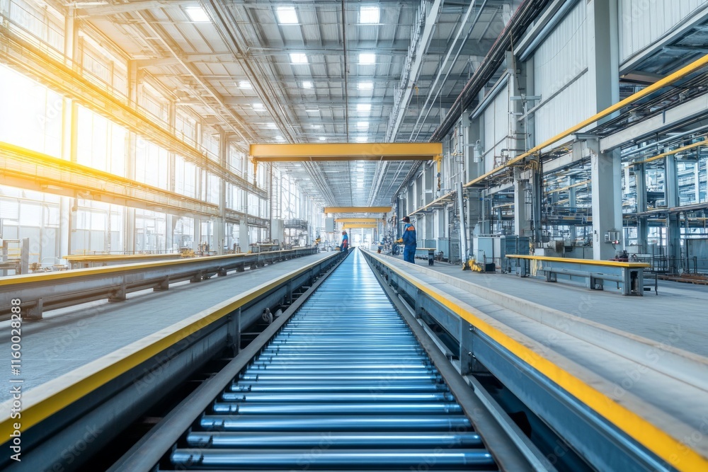 Modern Industrial Factory with Conveyor Belt System Modern Industrial Factory with Conveyor Belt System