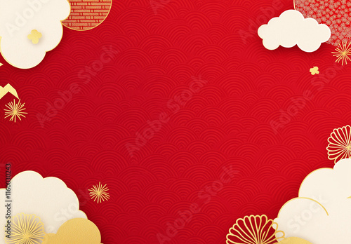 2025 New Year's Card with Ichimatsu Pattern and Washi Paper Background – Traditional Japanese Design photo