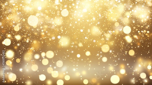 Elegant Gold Glitter Particles Flowing Underwater with Shallow Depth of Field, Creating a Magical Holiday Luxury Background with Festive Sparkles and Lights
