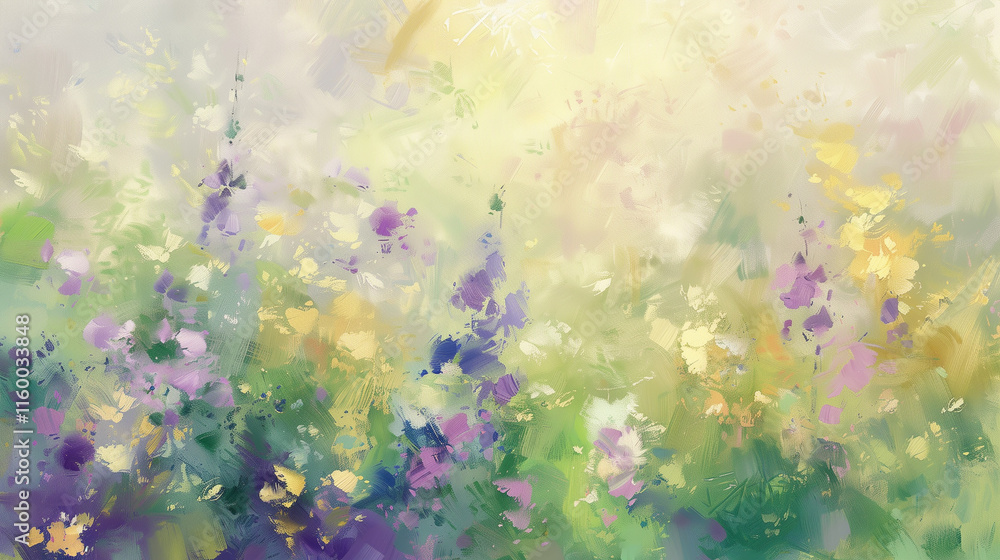 Impressionist-Style Flower Garden in Vibrant Hues, Creating a Dreamy Canvas Impressionist-Style Flower Garden in Vibrant Hues, Creating a Dreamy Canvas