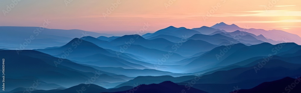 Fototapeta premium Majestic Mountain Reflecting Dusk Sky. Tranquility in Nature concept
