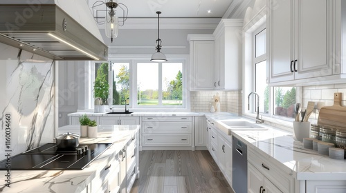 Modern Kitchen Design. Combination of Cabinetry, Countertop, Sink, and Wood elements