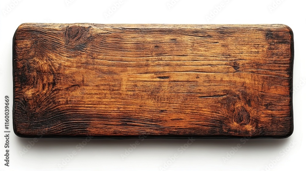 A brown wooden sign isolated on a white background, ideal for signpost and billboard designs with clipping paths. -- A brown wooden sign isolated on a white background, ideal for signpost and billboard designs with clipping paths. --