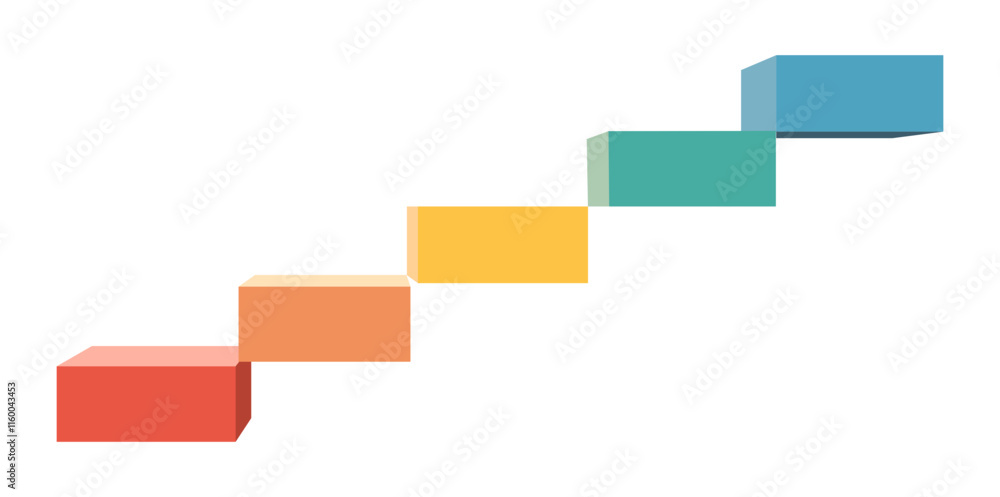 5 steps bar graph vector design on isolated background 5 steps bar graph vector design on isolated background