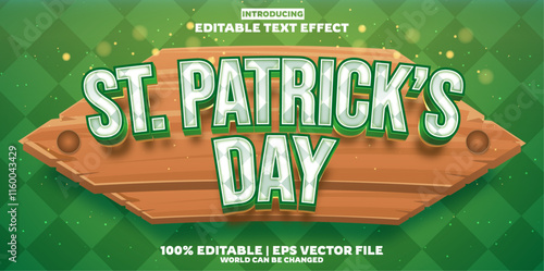 St patrick editable text effect in modern trend style