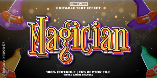Magician text editable text effect in modern trend style