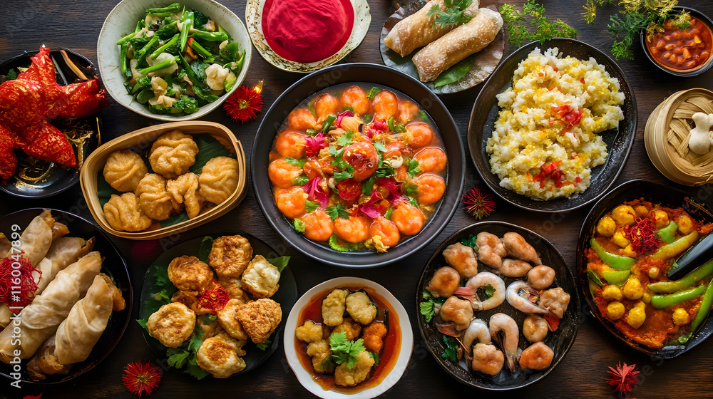 Vibrant and Flavorful Chinese Cuisine Platter Perfect for Celebratory Gatherings and Feasts : Generative AI Vibrant and Flavorful Chinese Cuisine Platter Perfect for Celebratory Gatherings and Feasts : Generative AI