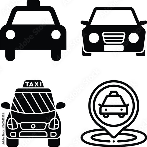 Simple and Modern Car Taxi Icon for Transportation and Travel Designs