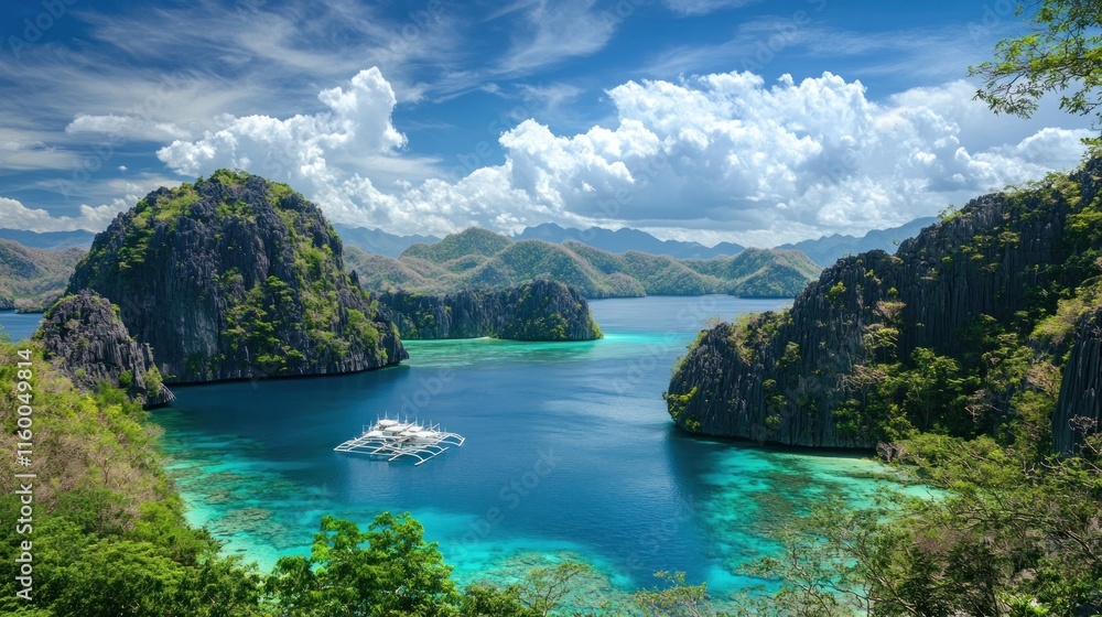 Island Paradise: A Breathtaking View of a Tropical Lagoon Island Paradise: A Breathtaking View of a Tropical Lagoon