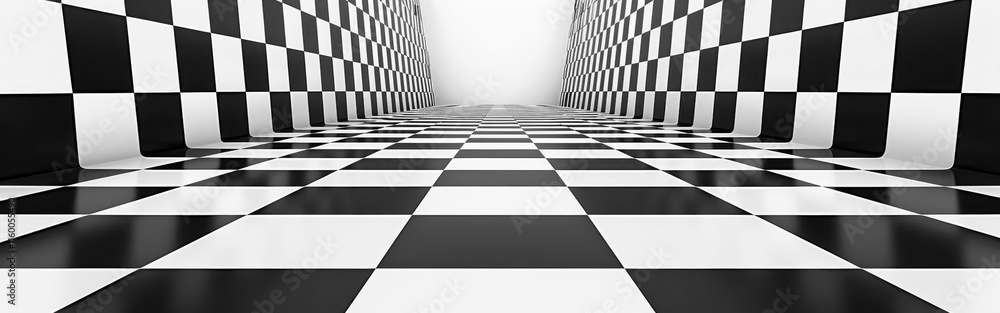 Obraz premium Modern Monochrome. Contemporary Wood Flooring in Black and White Interior Design concept