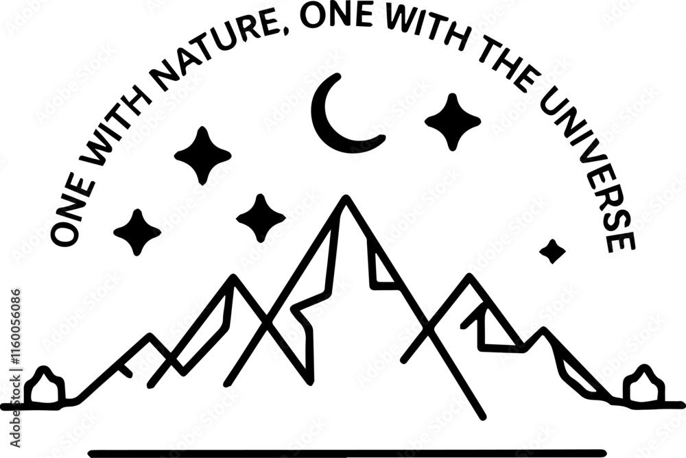 Inspirational T-Shirt Design: Nature and Universe Connection in Monochrome Inspirational T-Shirt Design: Nature and Universe Connection in Monochrome