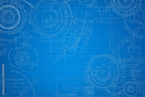 Detailed Engineering Blueprint Design - Machinery and Architecture photo