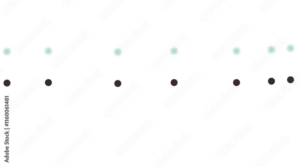 The image is divided into two parts by horizontally flickering circles or dots with shadows. The image is divided into two parts by horizontally flickering circles or dots with shadows.