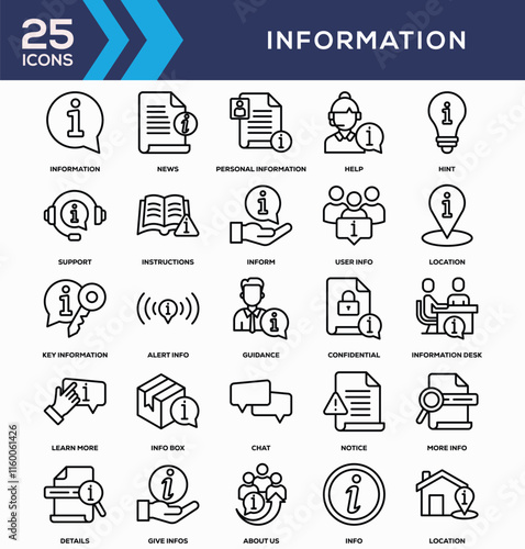 Information  Line Icon Collection